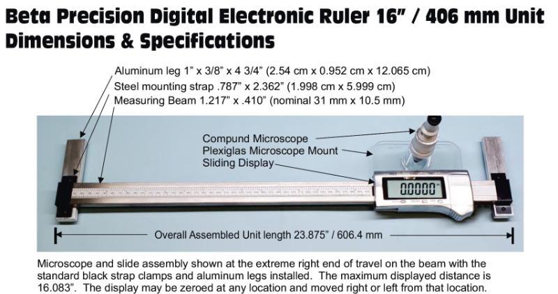 Beta Precision Digital Electronic Rulers : Peak Optics, Magnifiers,  Comparators, Loupes, For Inspection & Measuring, 2x to 300x